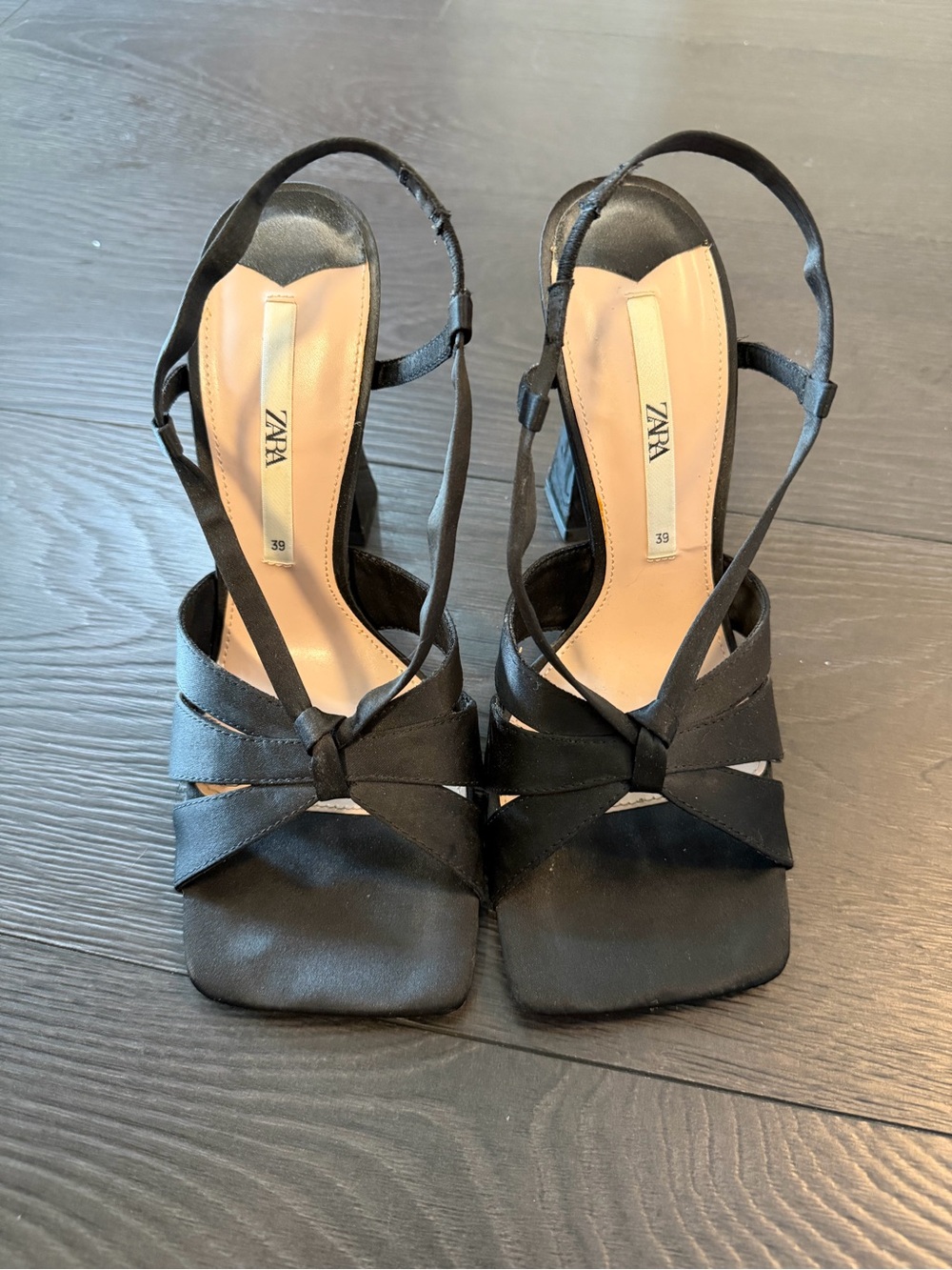 Zara Black Knotted Slingback Sandals